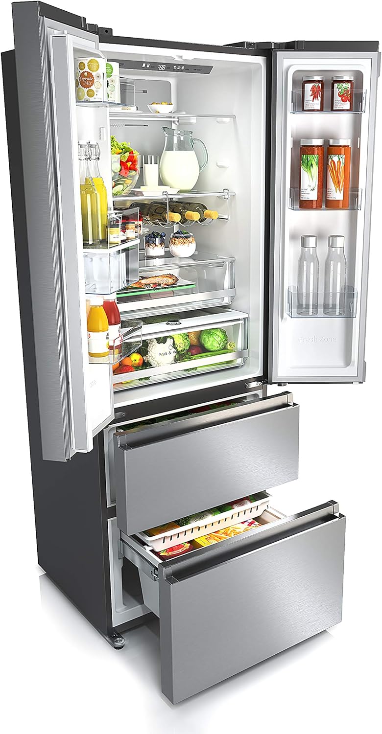 Hisense - réfrigérateur French Door - 200 cm - NoFrost, 336L/149L, distributeur d'eau, 38 dB - RF632N4WIE