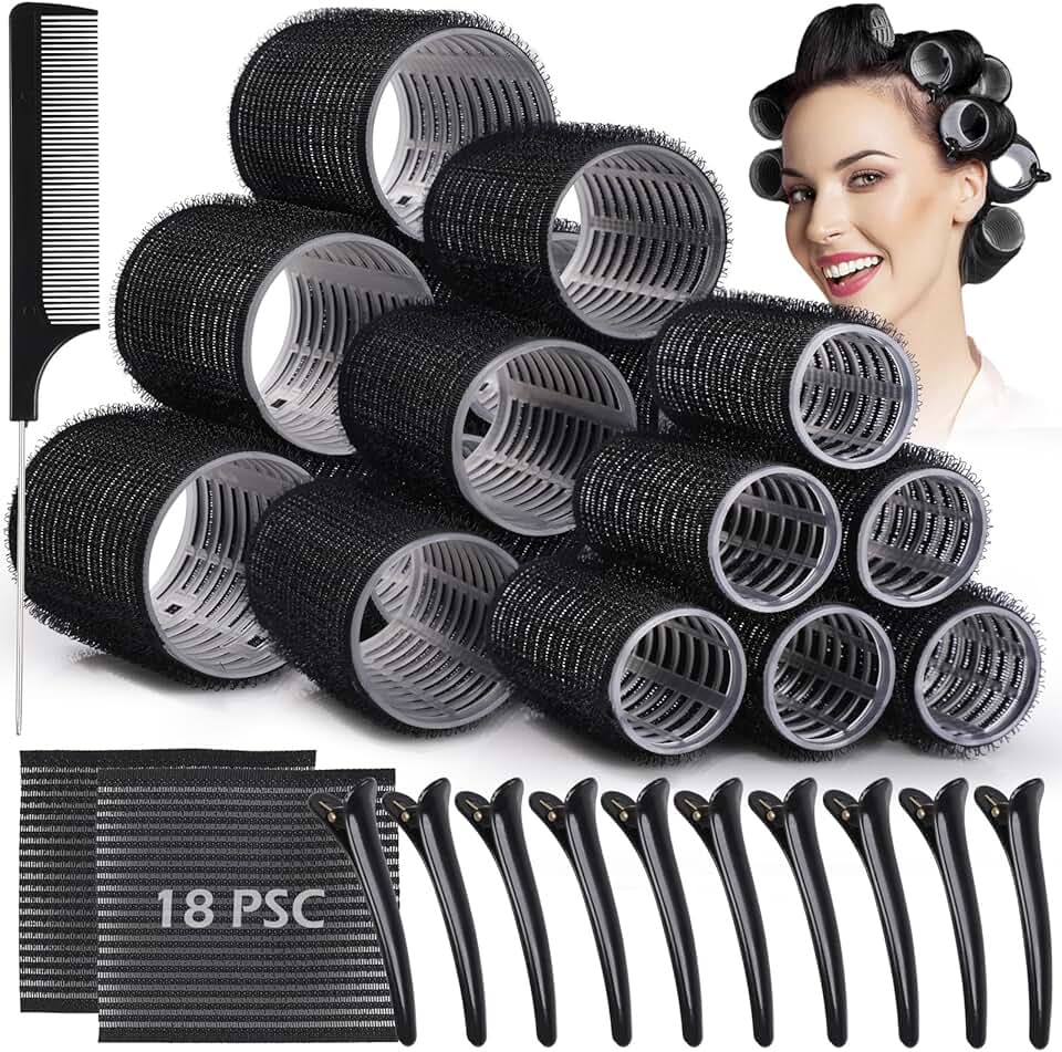 GeeRic - bigoudis auto-agrippants 33pcs - sans chaleur, avec pinces et peigne
