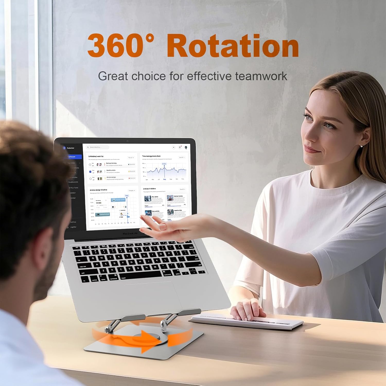 GRIFEMA - Support Ordinateur Rotatif 360°, Réglable, 11-17