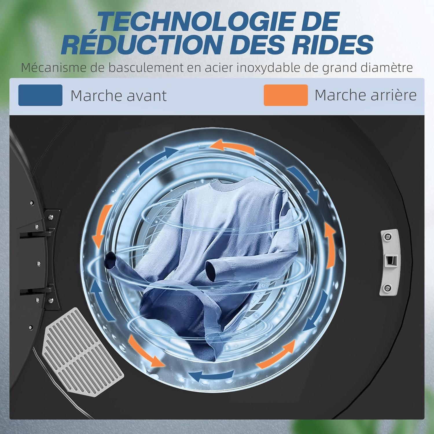HOMCOM - sèche-linge 3kg compact, 1000W, minuterie, 6 modes, noir