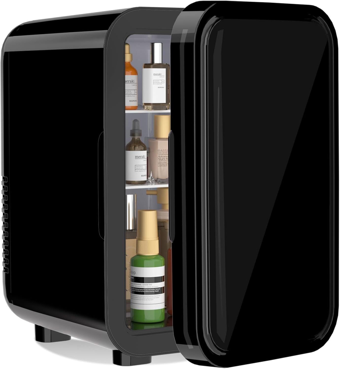 YASHE - mini réfrigérateur 6L/8 canettes, portable, AC/DC, noir