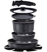 GiPP Kochgeschirr-Set 8-teilig plus 18cm Kühlschrankdeckel, Kochgeschirr-Set mit Antihaft-Beschic...