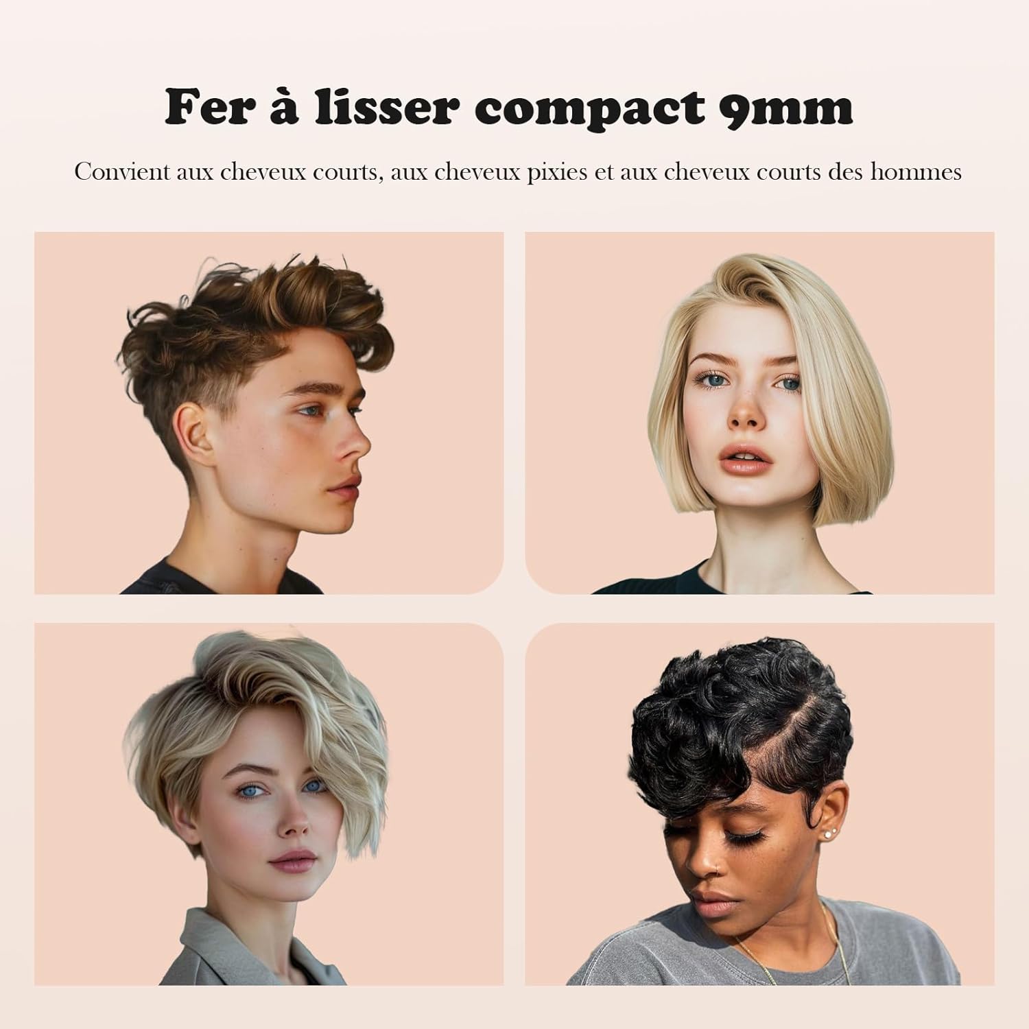 SAOSA - Mini Lisseur 2-en-1 - Compact - Céramique, 90°C-210°C, double tension