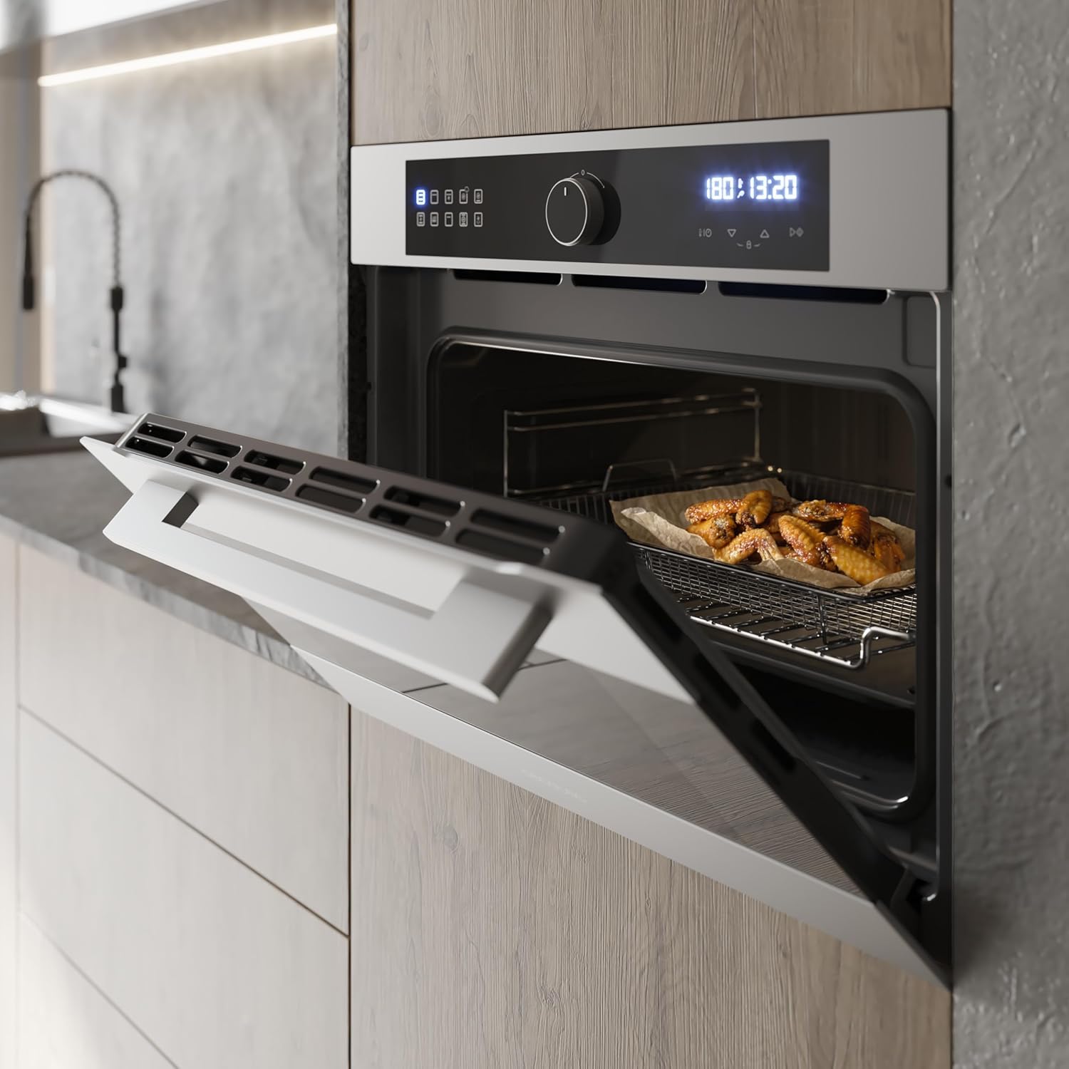 Cecotec - Four encastrable Bolero Hexa - 53L, 2900W, 11 fonctions, Airfryer, pizza, vapeur, 3D - AF314500