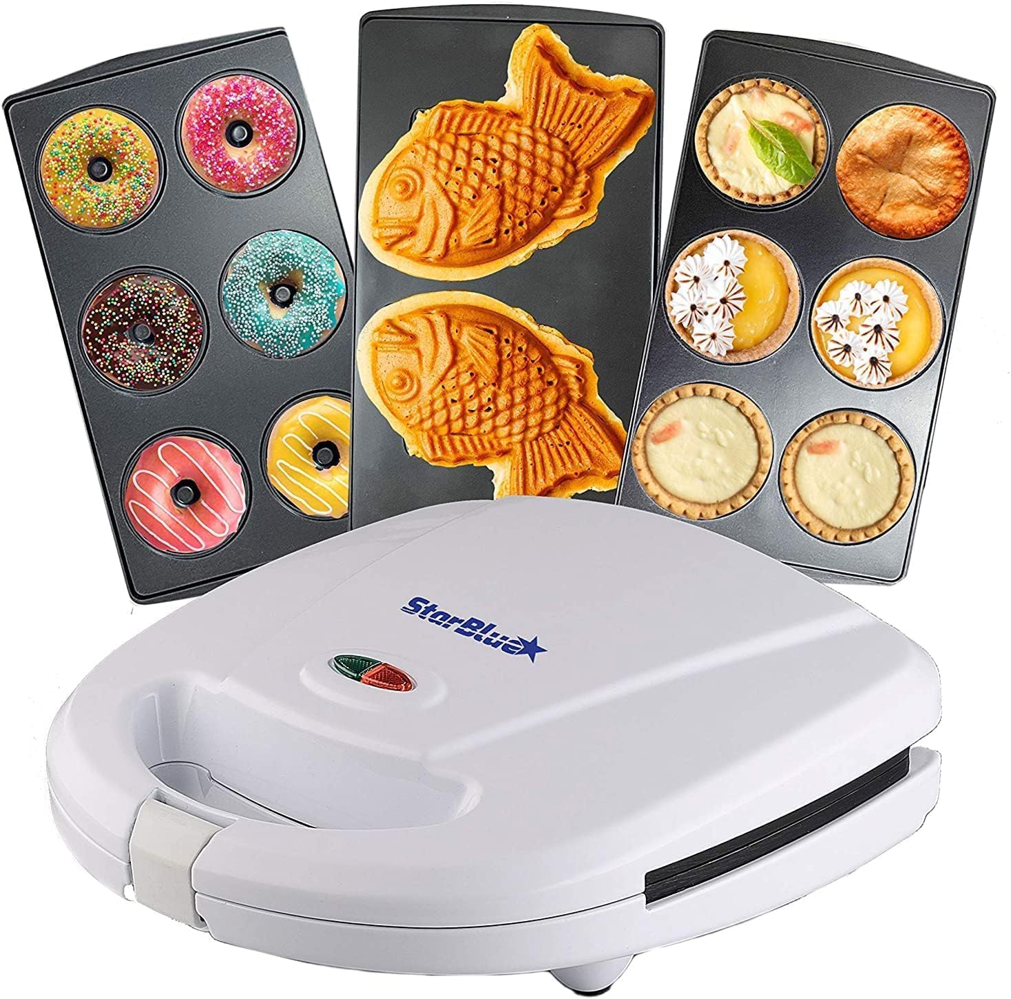 StarBlue - Appareil 3 en 1, plaques amovibles, 700-800W, blanc