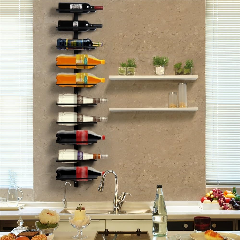 Yaheetech - étagère à vin mural - 126 cm - métal, 10 bouteilles