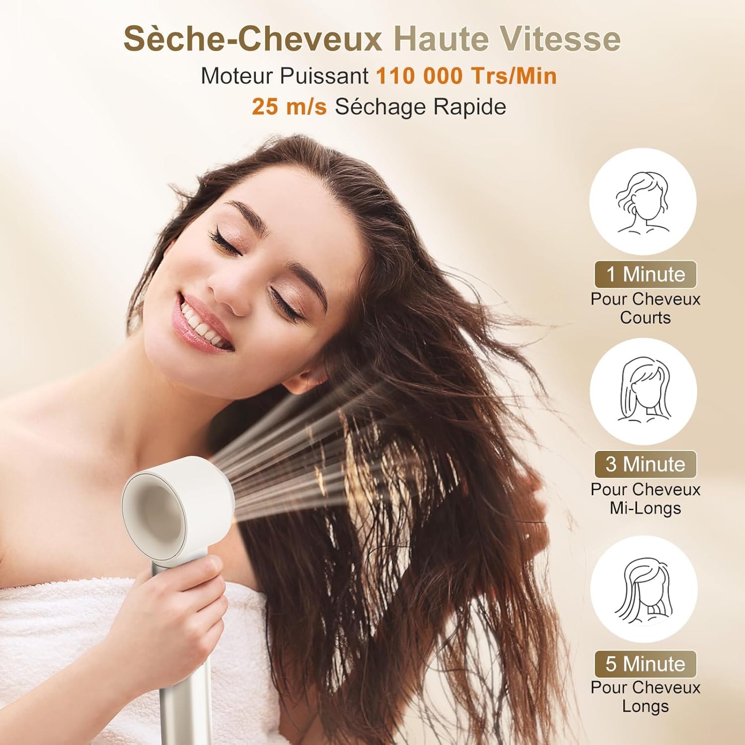 7MAGIC - Air Styler 6 en 1 - compact - ionique, boucleur automatique, brosse lissante, sac de voyage - 7MAGIC