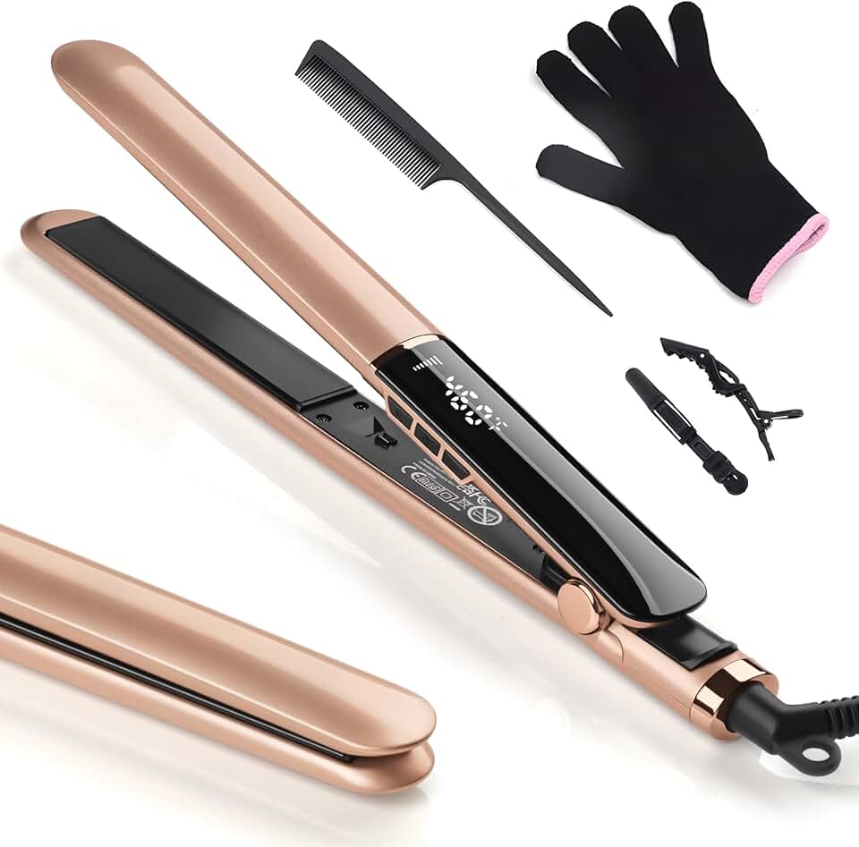 Lisseur cheveux 2 en 1 - céramique LCD 120-230°C - voltage universel