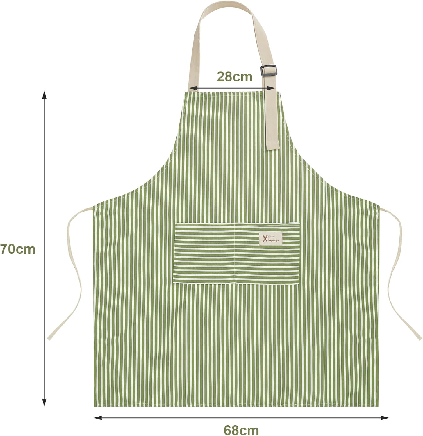 Vicloon - tablier cuisine série chef - coton, poches, réglable, lot 2