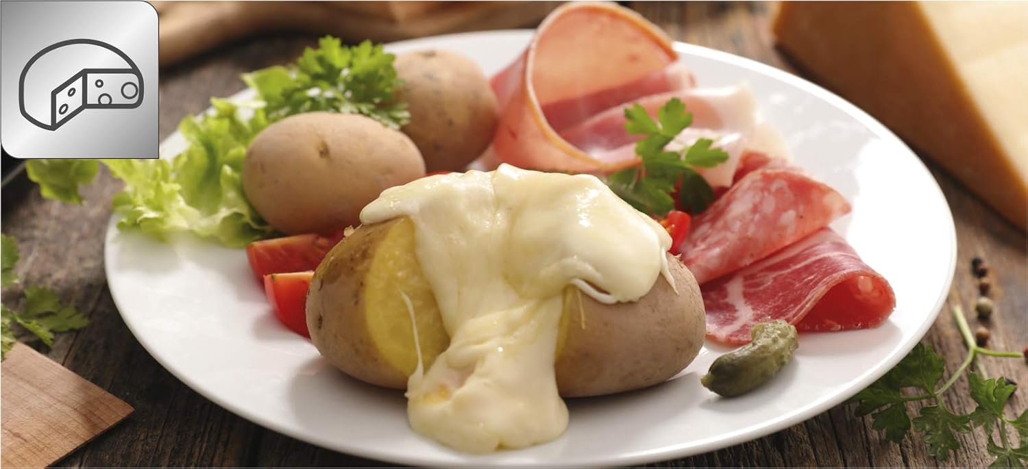 Tefal - Raclette Colormania 3 en 1 - 8 coupelles, antiadhésif, lave-vaisselle, 1050W - RE310401