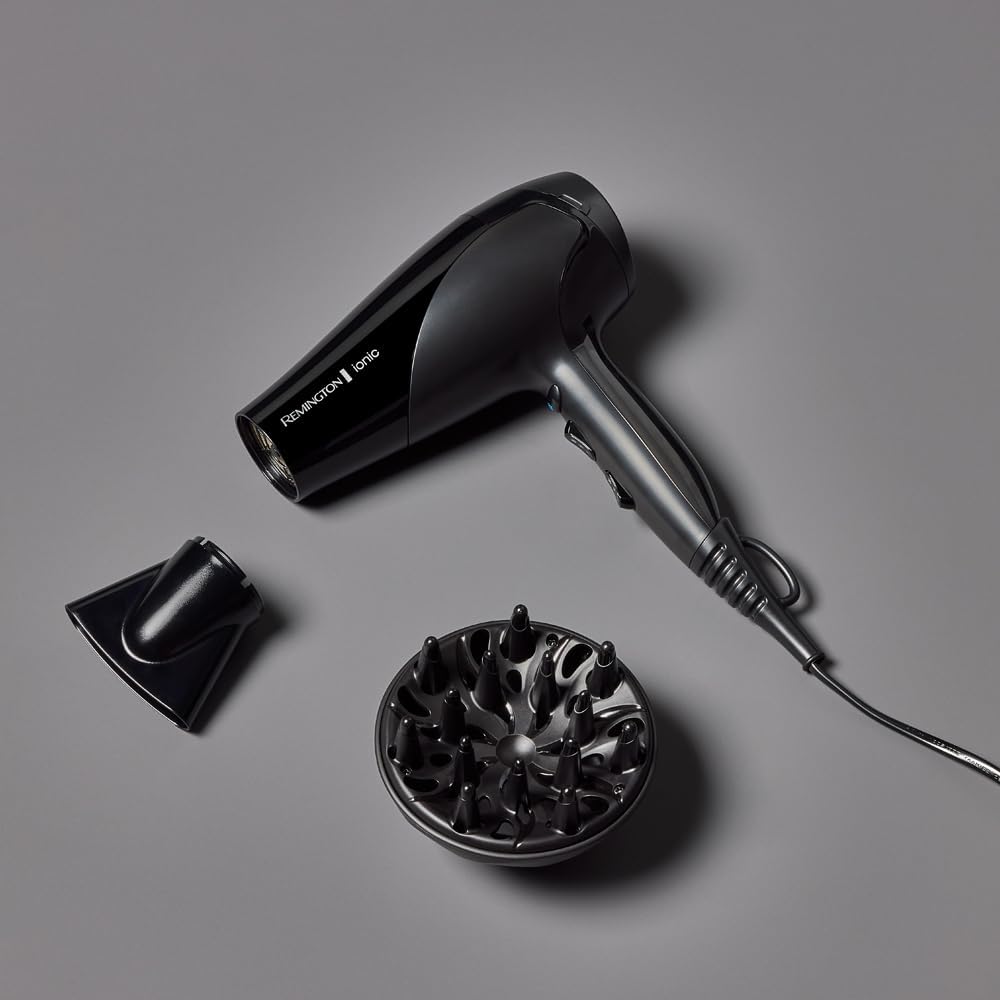 Remington - Sèche-cheveux Ionic Dry - 2200W, léger, 3 temp., 2 vitesses, D3198