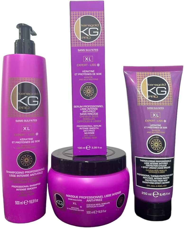 KERAGOLD - Pro Pack Ultime Liss XL - 500/500/100ml - Kératine, sans sulfate
