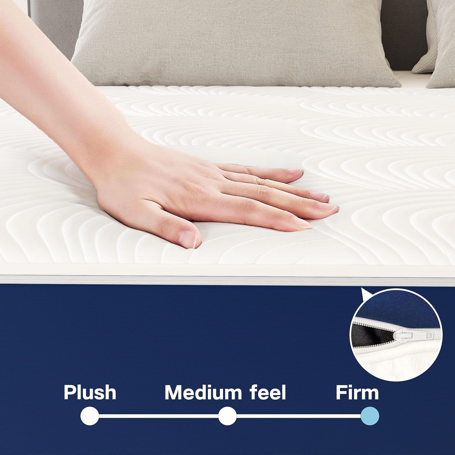 PurrJoys - matelas simple gel H3 - 90x190x25 cm - mémoire forme, housse lavable