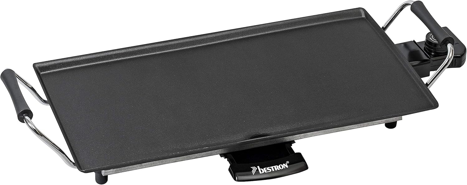 Bestron - Plancha électrique - 4 pers. - Température réglable, anti-adhésif