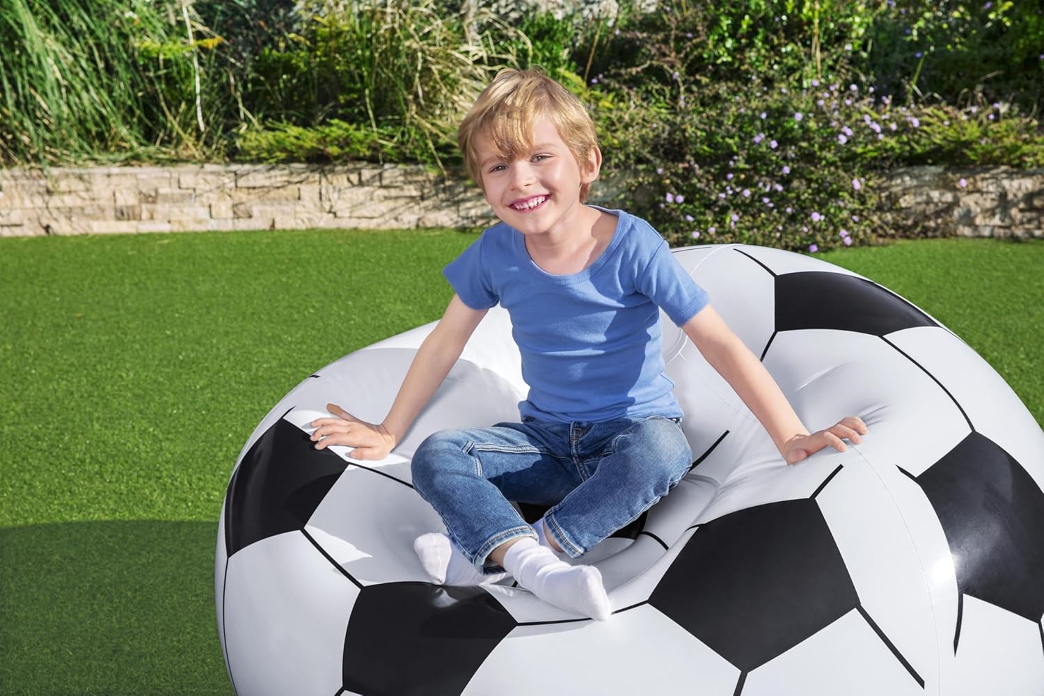 Bestway - fauteuil gonflable ballon foot - 114x112x66 cm - confortable - 75010