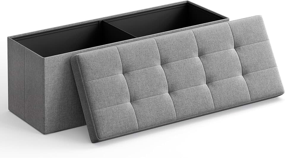 SONGMICS - Mazie collection - 110 cm - banc pliable, facile à monter, gris clair, LSF77G
