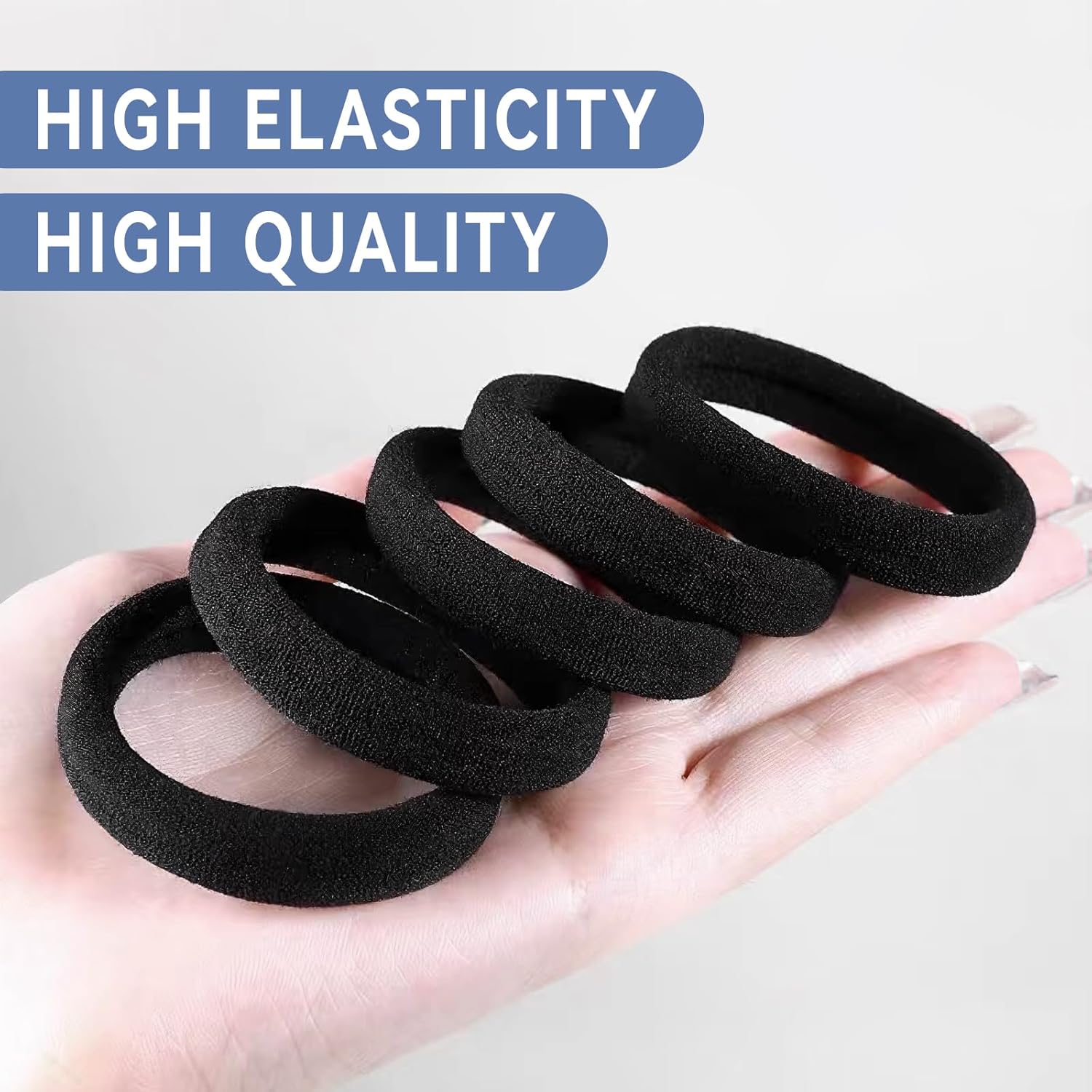 Elastique cheveux - lot 20 pièces - noir - accessoires coiffure, petit format
