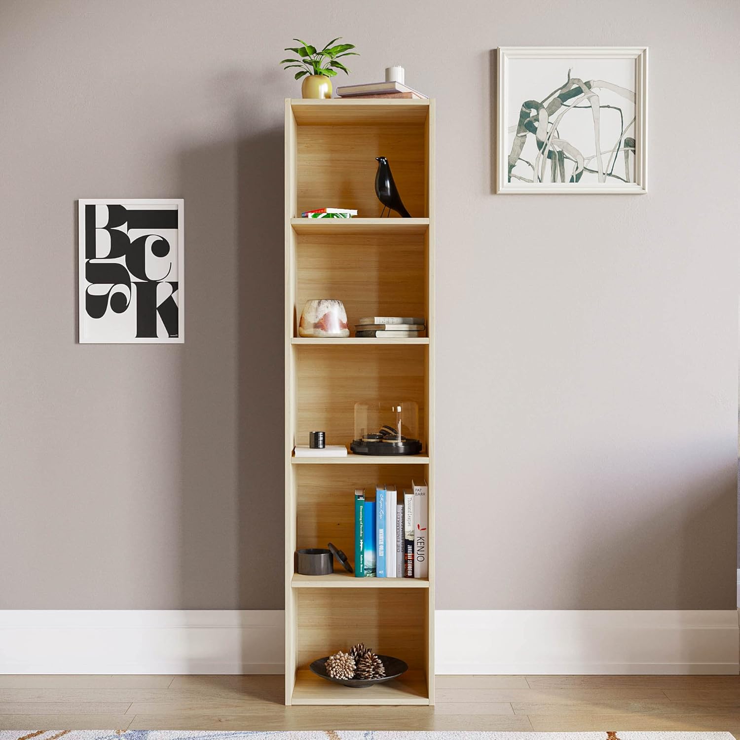 Vida Designs - Oxford Cube - 5 étagères en bois chêne, compacte