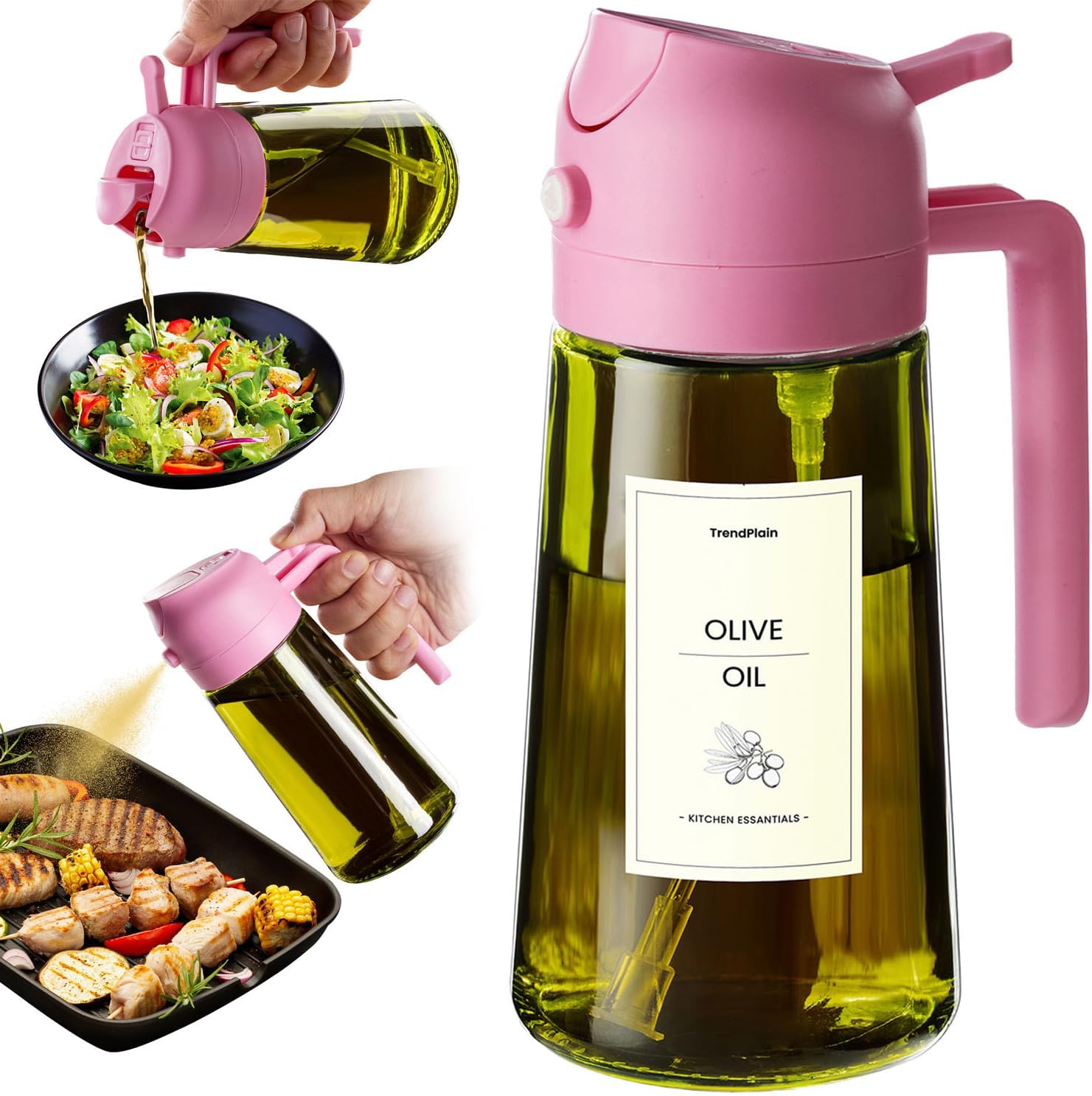 Huile de cuisine spray - 470ml, vaporisateur 2-en-1, Bubblegum-1