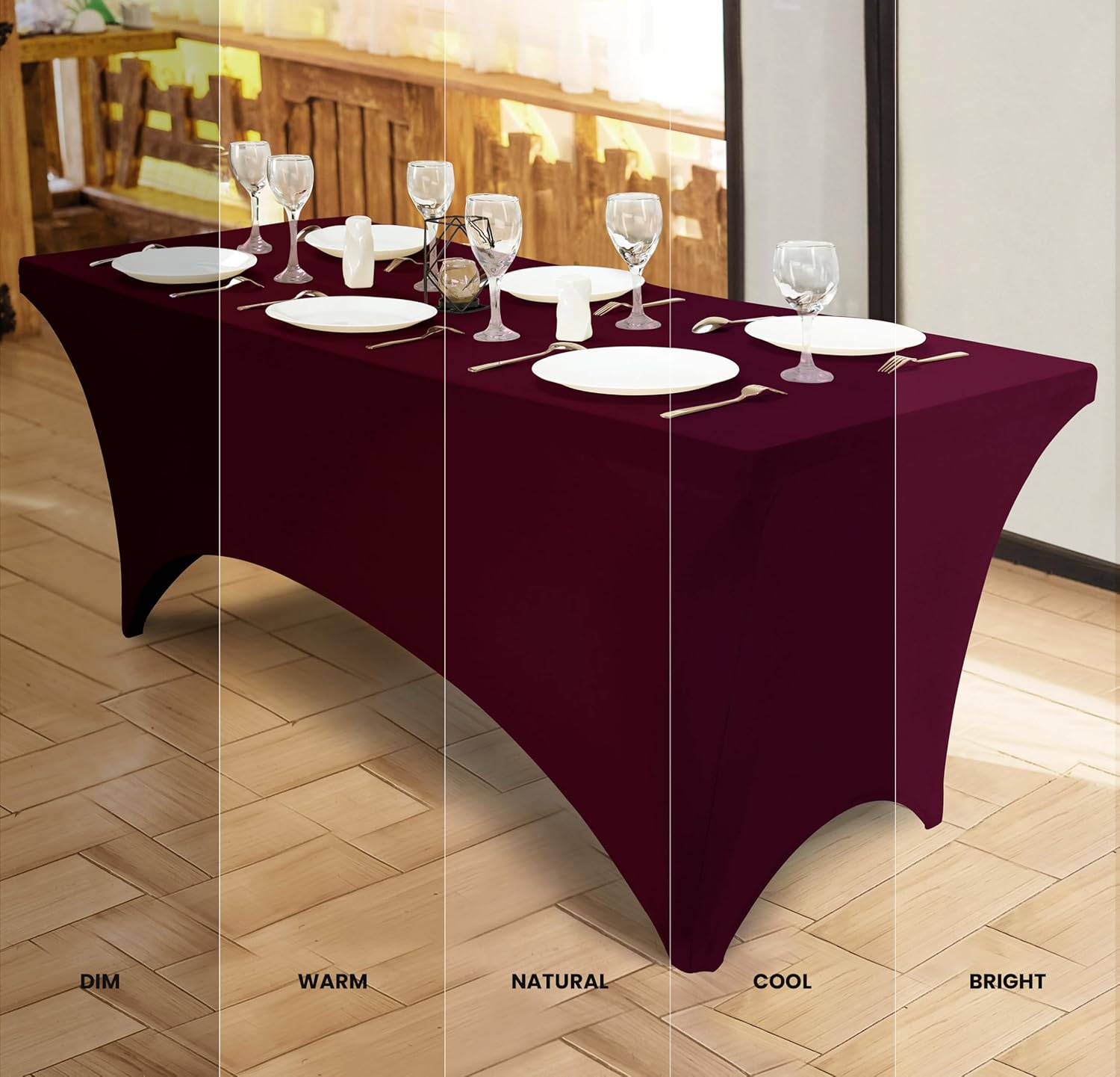 Utopia Kitchen - Lot de 2 nappes élasthanne 183x76x76cm - ajustées, lavables, infroissables, extensibles