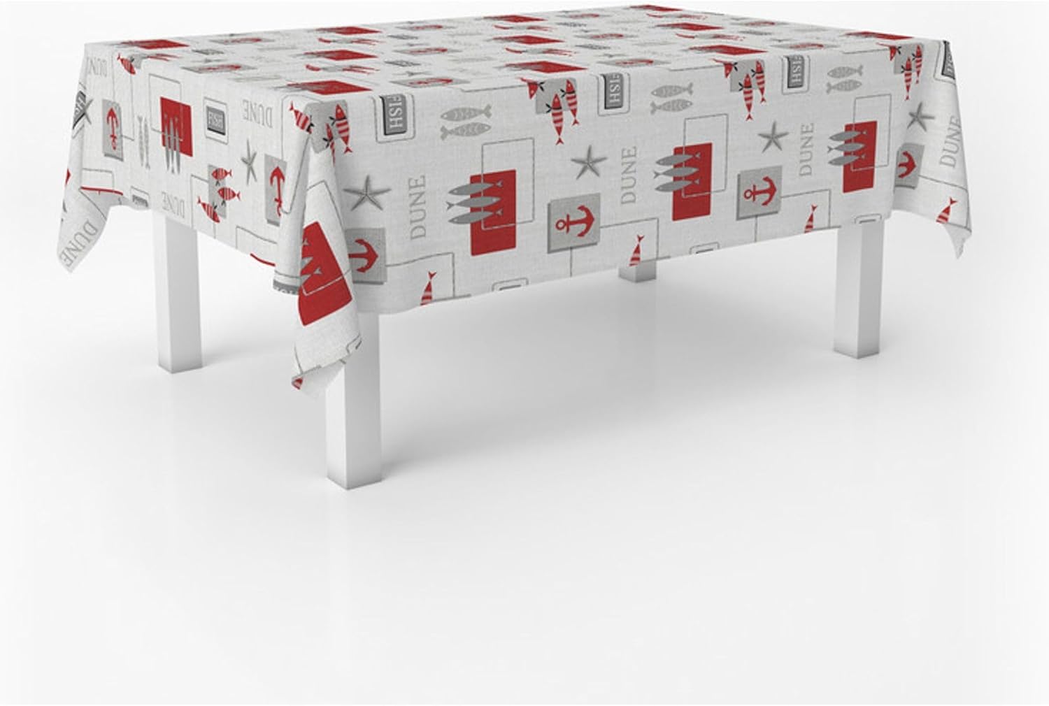 Nappe en toile cirée - rectangulaire/ronde 140 cm - anti-taches, imperméable, facile d'entretien - Sea Rouge
