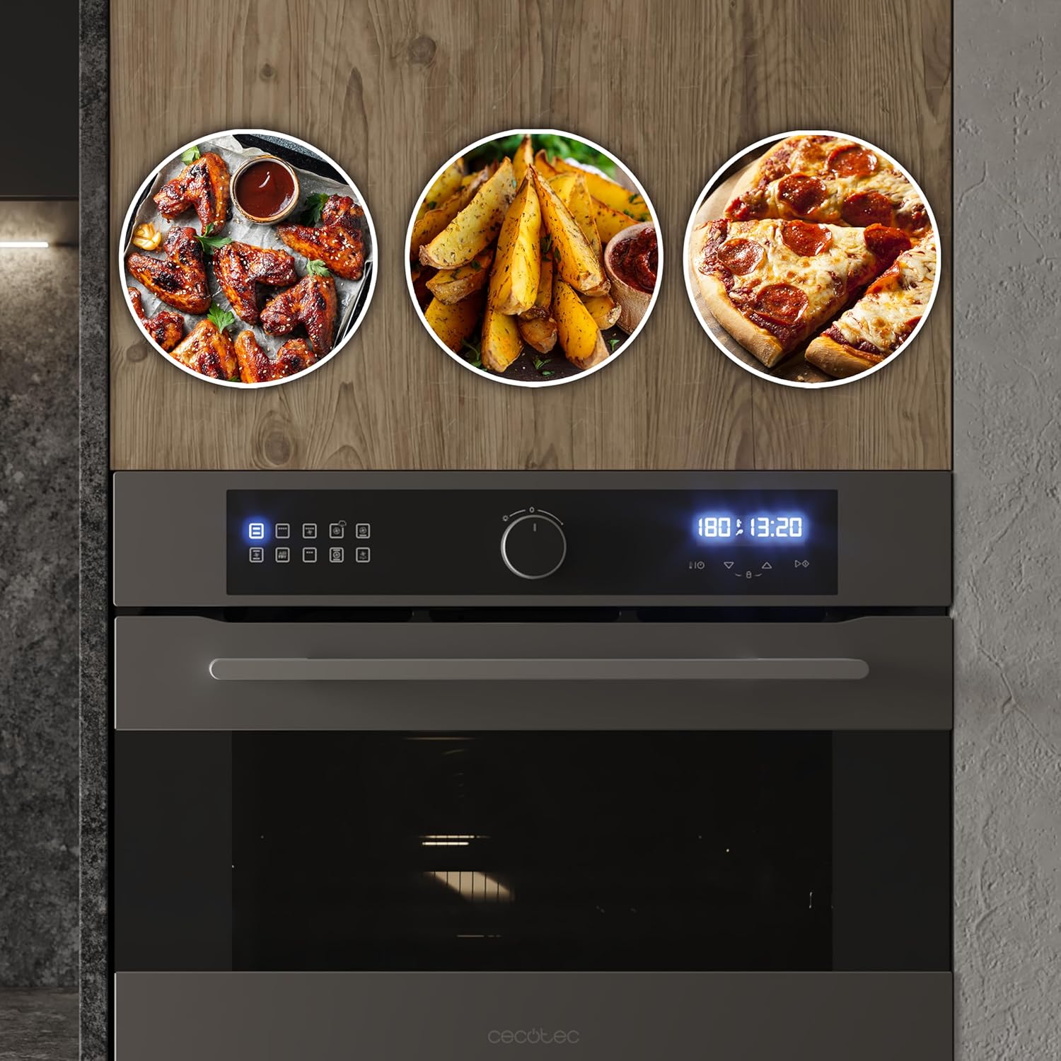 Cecotec - Four encastrable Bolero Hexa - 53L, 2900W, 11 fonctions, Airfryer, pizza, vapeur, 3D - AF314500