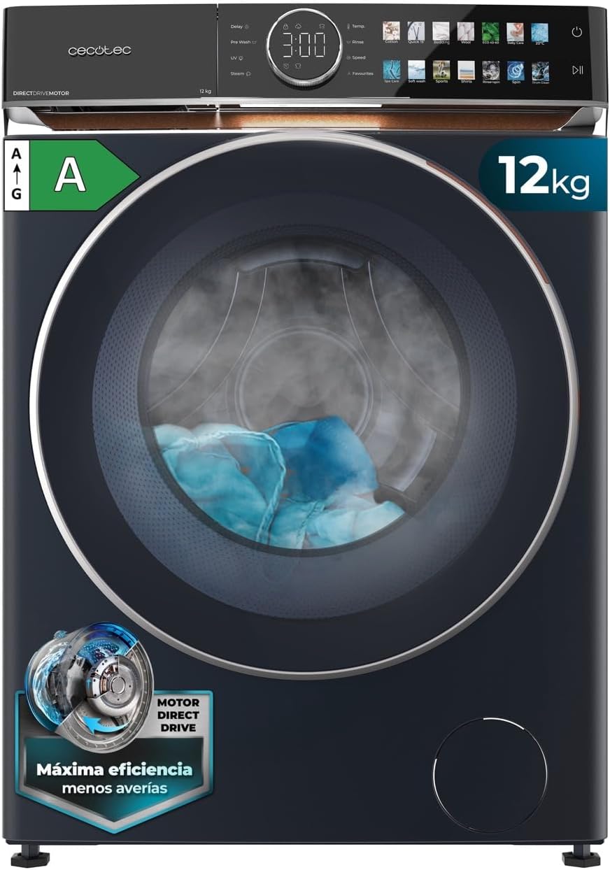 Cecotec - lave-linge série principale - dimensions compactes - grande capacité, programme rapide