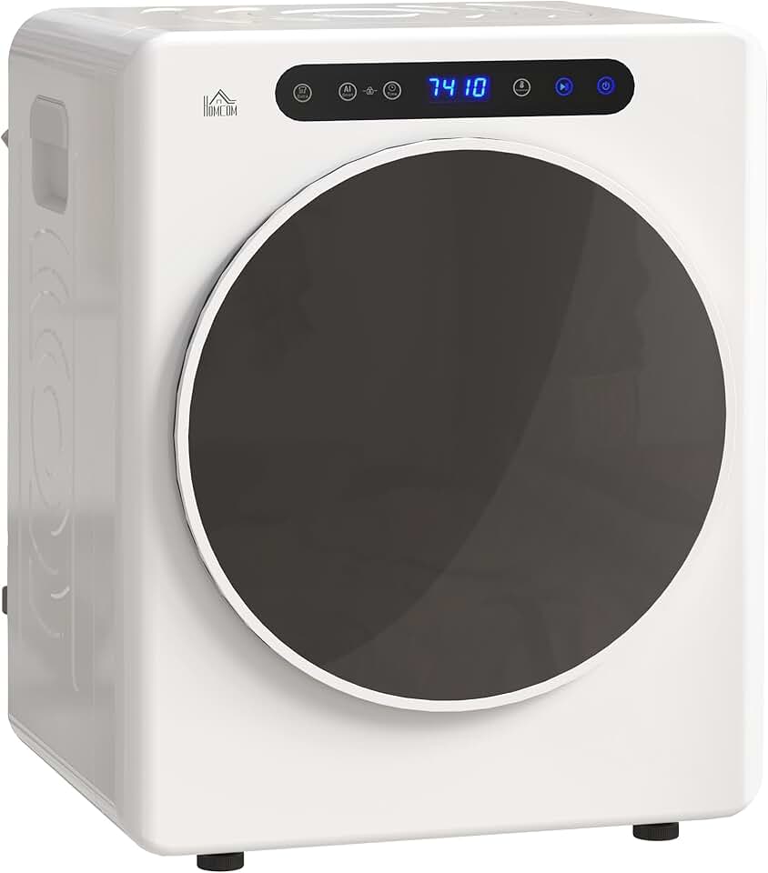 HOMCOM - sèche-linge compact 3 kg, 1000 W, 6 programmes, charge frontale