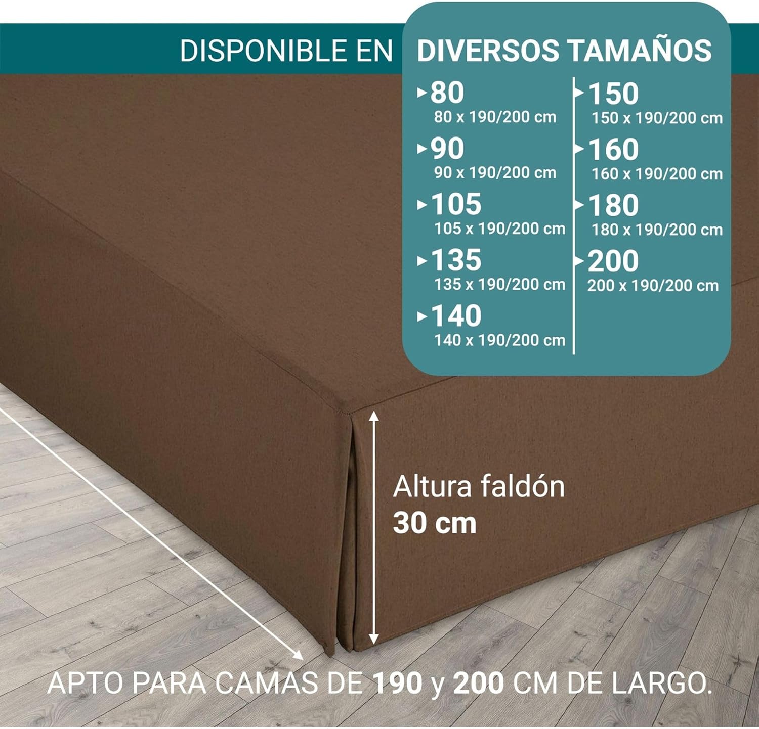 Drap-housse canapé 90x190/200 cm marron antidérapant respirant