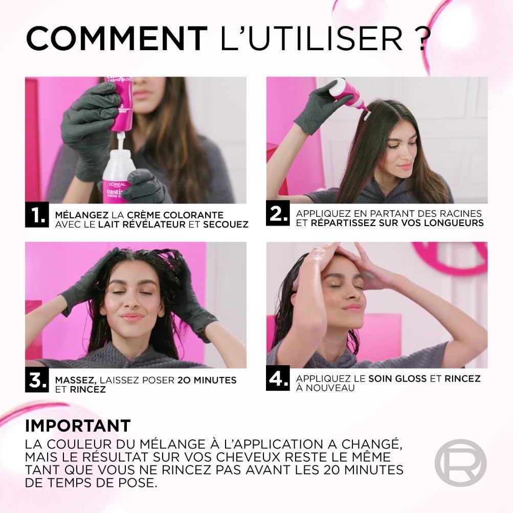L'Oréal Paris - Casting Crème Gloss - semi-permanente, sans ammoniaque, noir ébène (200)