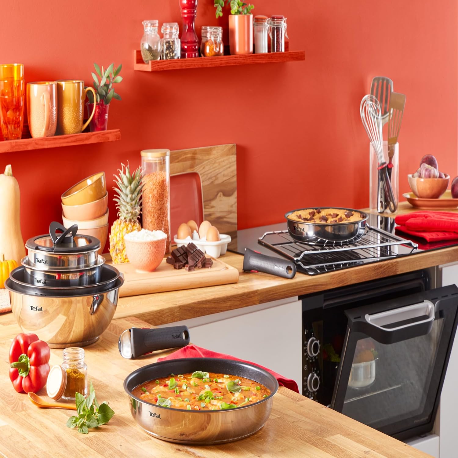 Tefal - Ingenio Emotion - batterie 8 pièces, inox, induction, poignée amovible, L8979804
