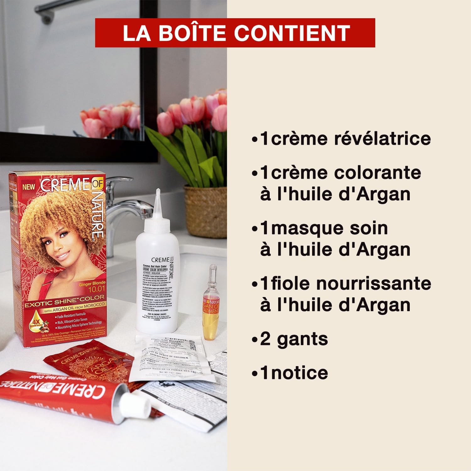 Creme of Nature - Argan Oil coloration permanente - couvre 100% cheveux blancs - 3.0 Noir doux