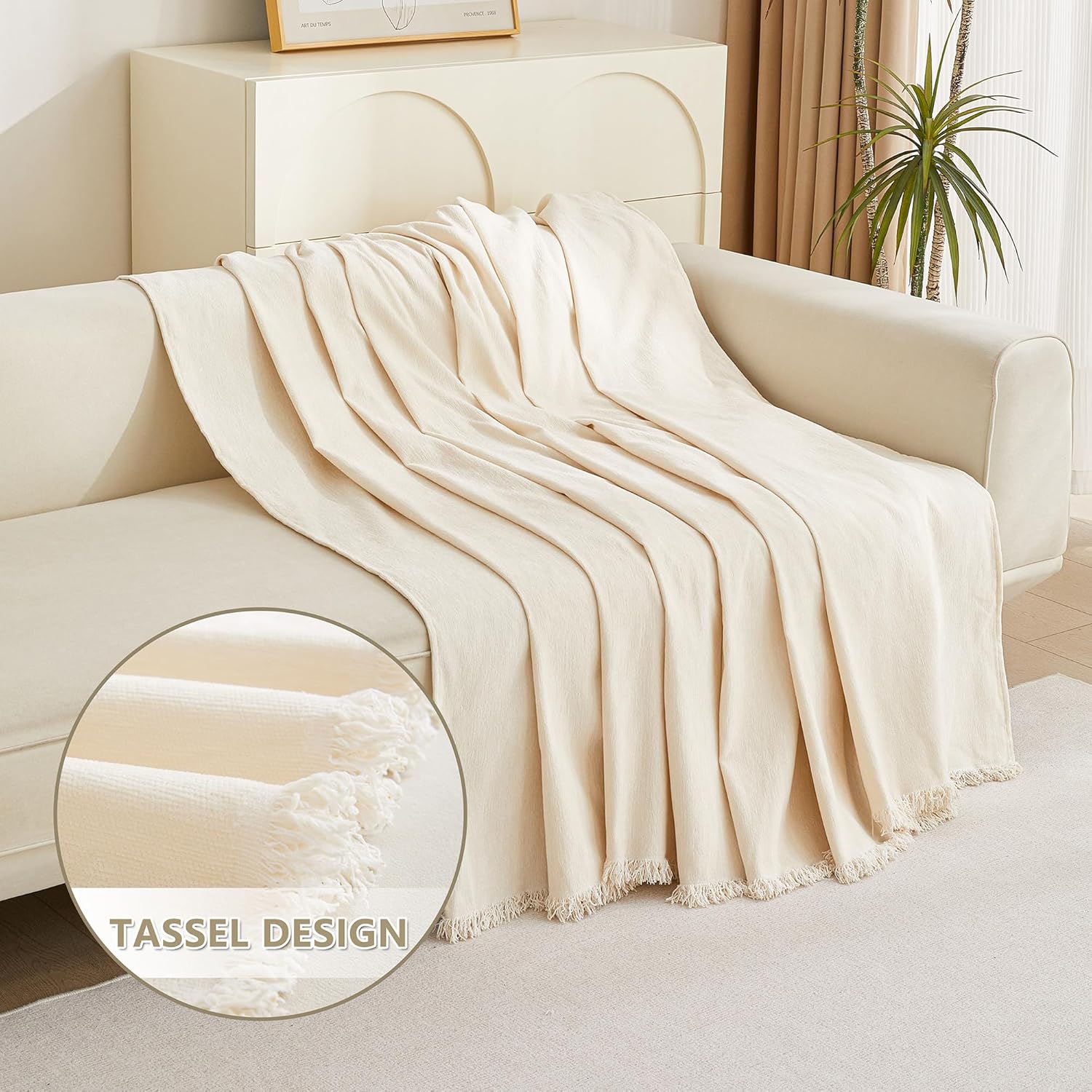 MYSKY HOME - protection canapé - 230x300cm - anti-rayures, beige