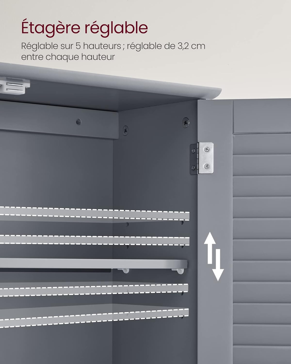 VASAGLE - Meuble mural salle de bain, double porte, 20x60x70cm, BBC027P36
