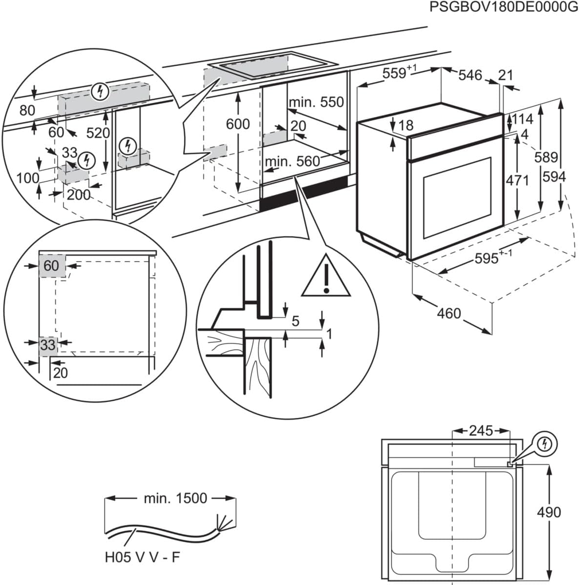 AEG - Four encastrable Série 7, Wifi, pyrolyse, TFT, sonde thermique - TE7PB62WAB