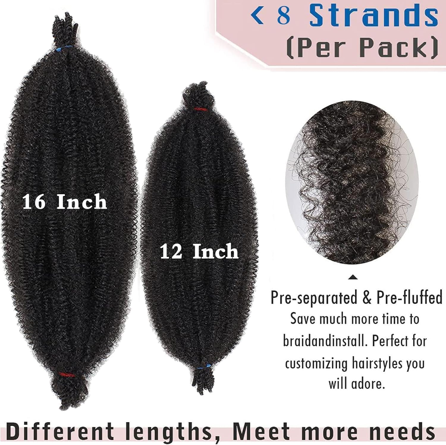 Xtrend - extensions crochet afro torsadées 50cm synthétiques - 8 mèches - BUG#