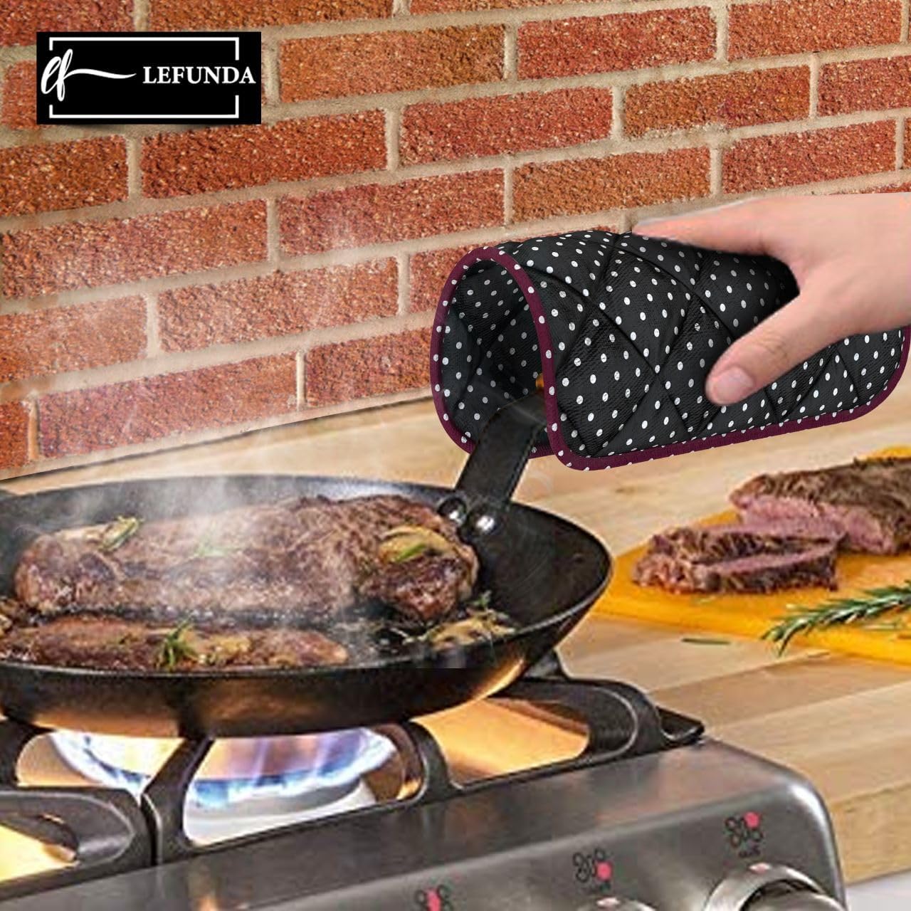 LEFUNDA - tablier cuisine ajustable, 3 poches, étanche, longues lanières