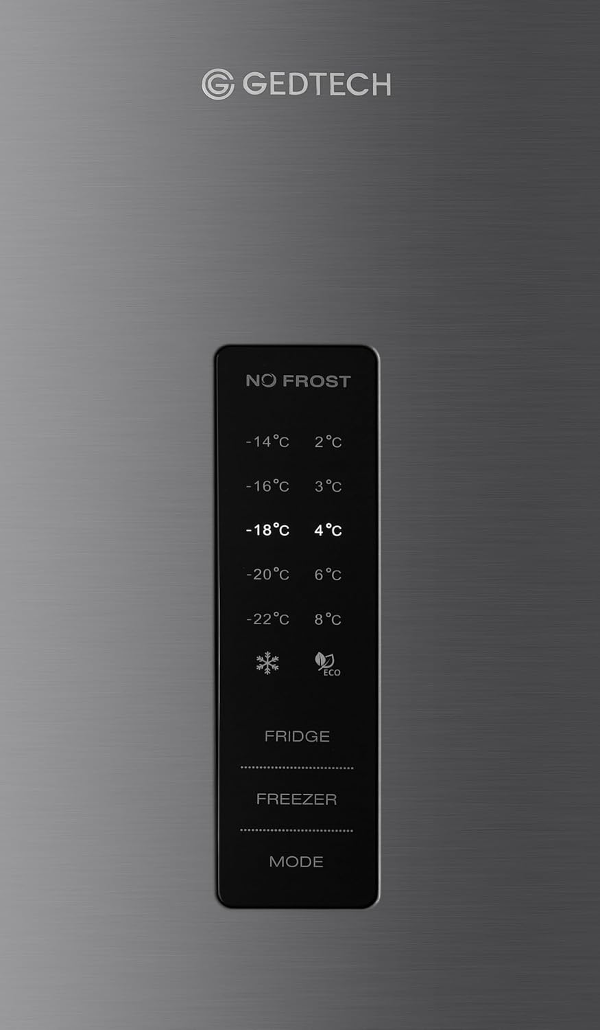 GEDTECH - Réfrigérateur combiné inox 323L No Frost congélateur bas GCB323NFIX