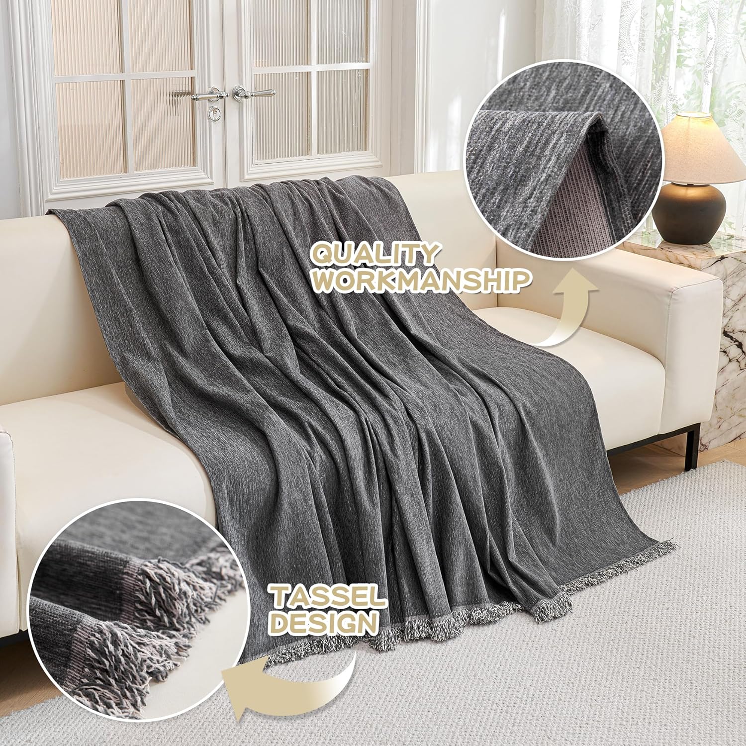 MYSKY HOME - housse canapé - 230x300cm - anti-rayures, protection animaux