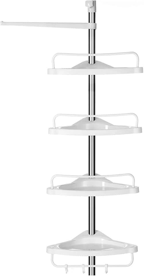 SONGMICS - étagère de douche réglable, 95-300cm, inox, 4 niveaux, BCB02SW