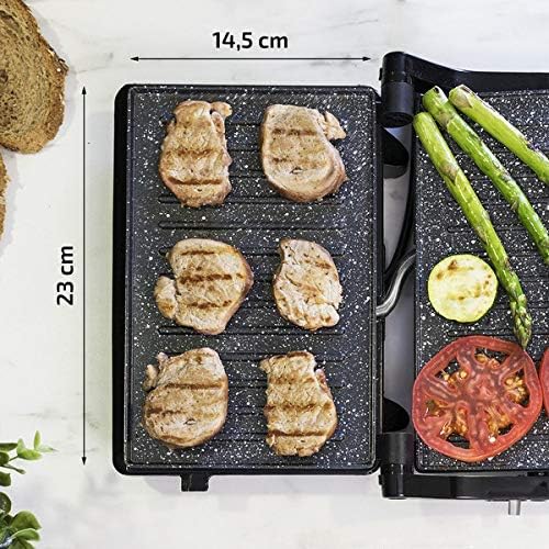 Cecotec - Grill électrique Full Open 750W - revêtement antiadhésif, poignée froide, ouverture 180°