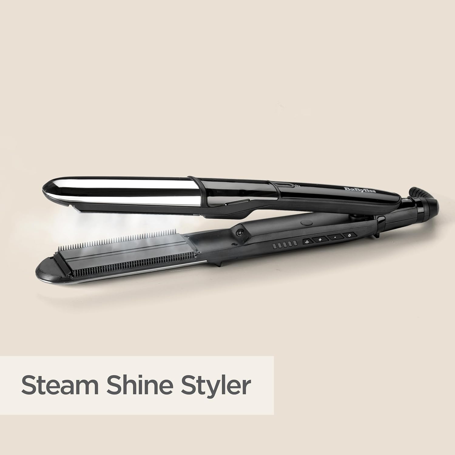 BaByliss - lisseur vapeur tourmaline-céramique XL, ionique, anti-frizz - ST496E