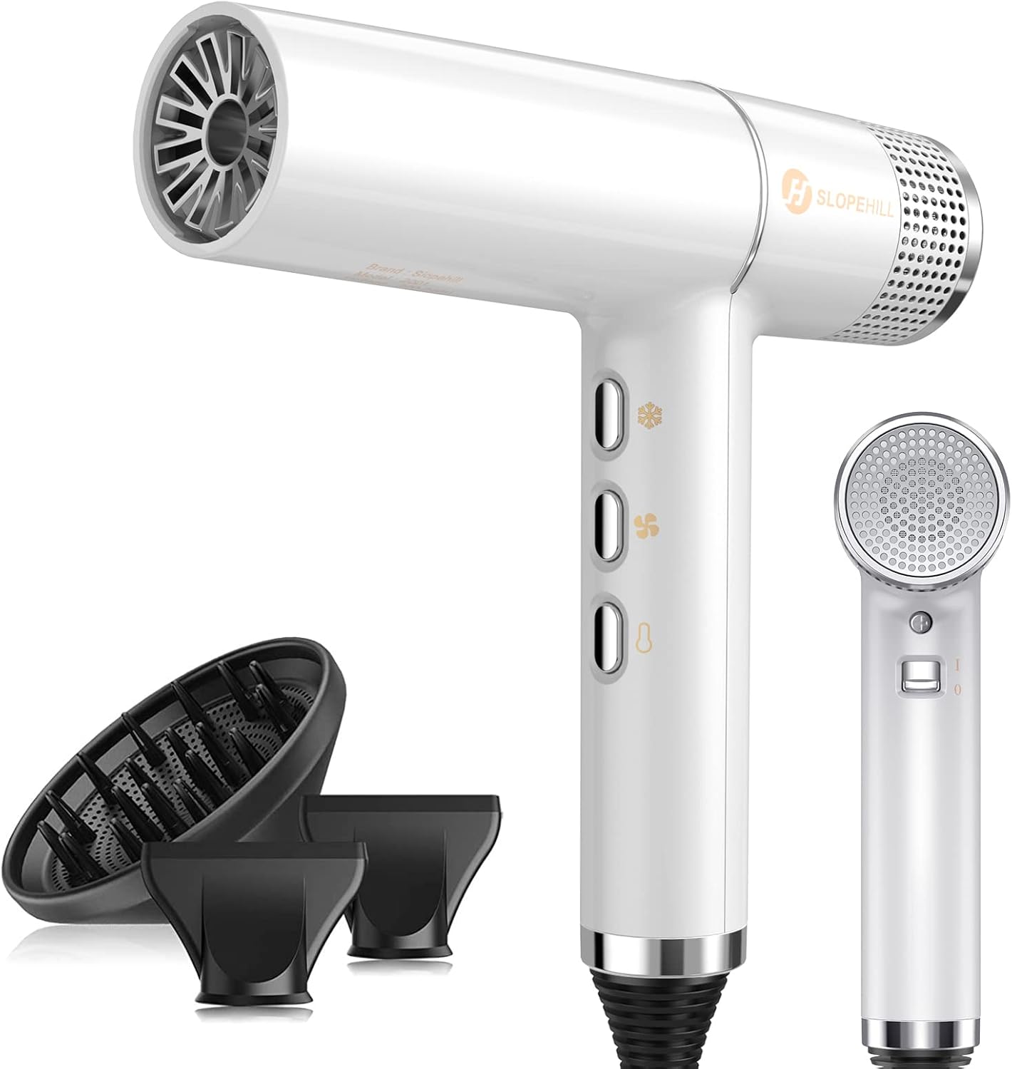 Slopehill - Sèche-cheveux pro, 268g, moteur sans balais, 2000W, Oxy Active