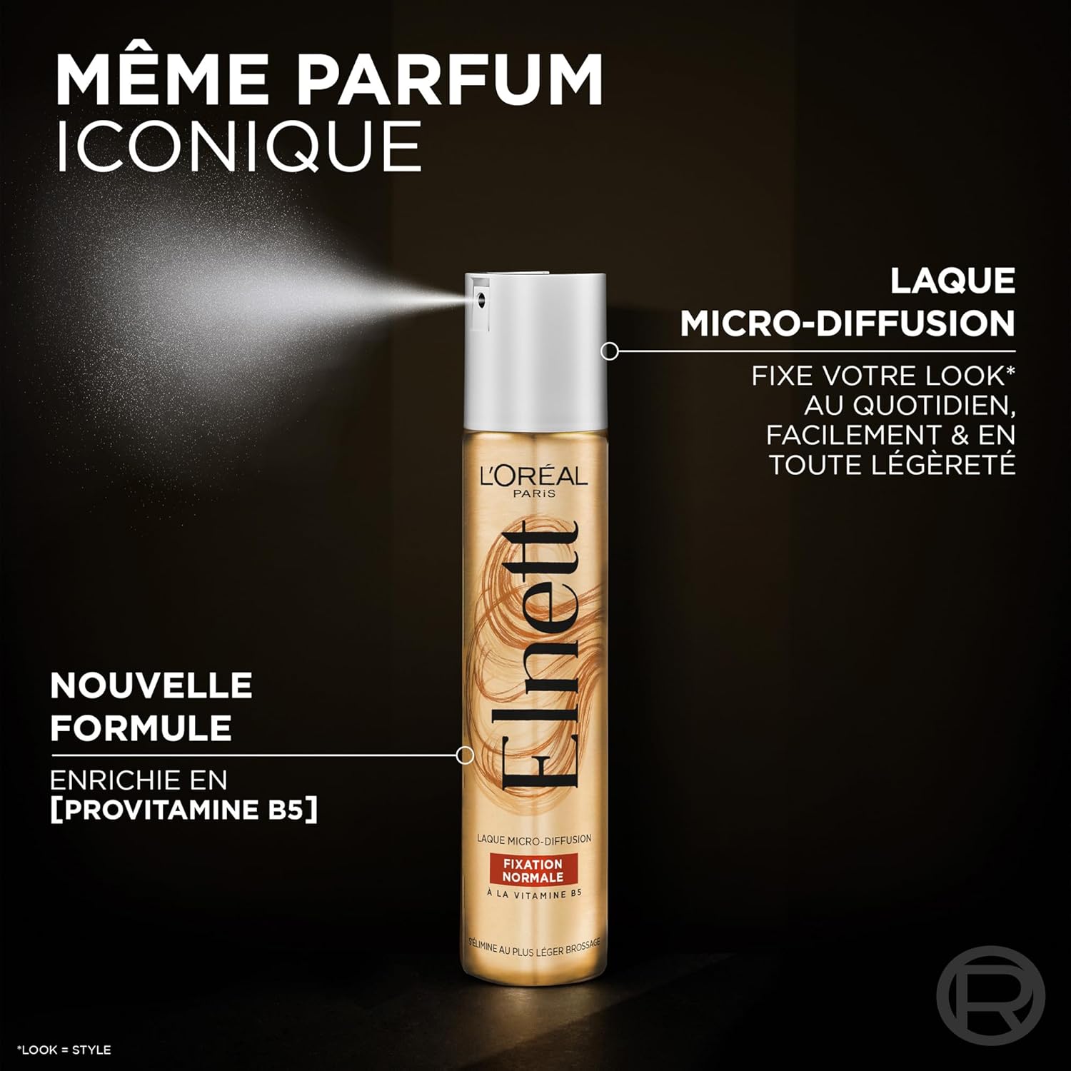 L'Oréal Paris - Elnett Satin - 300 ml - fixation normale, tenue 24h, vitamine B5