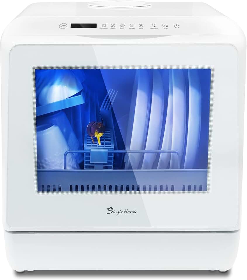Lave-vaisselle de table - compact - 5 programmes, écran LED, portable