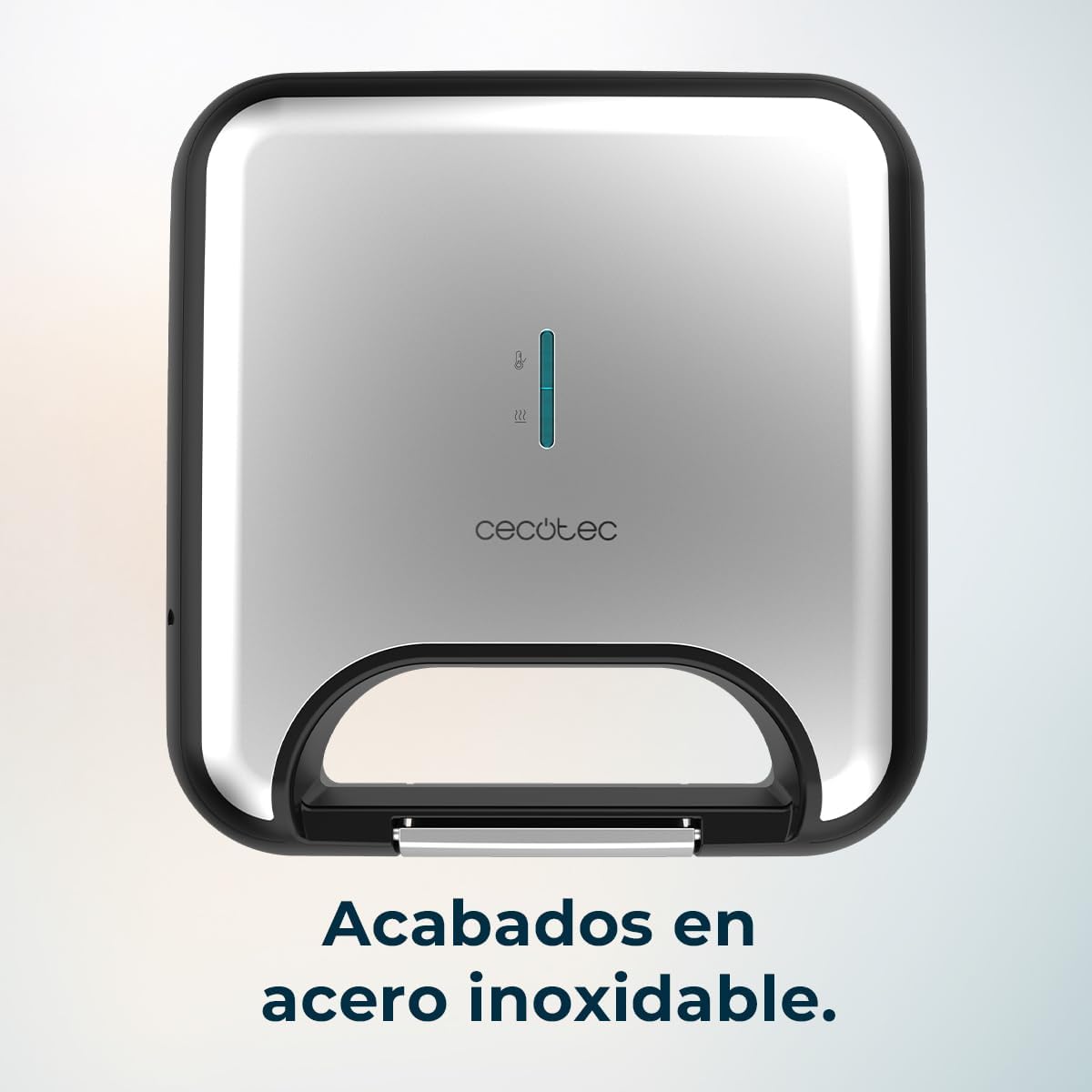 Cecotec - Rock'nToast Grill+ - inox, 800W, revêtement pierre, sans PFOA