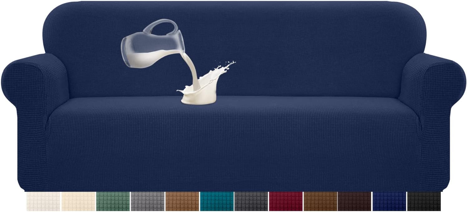 Granbest - housse canapé stretch imperméable 4 places, bleu foncé