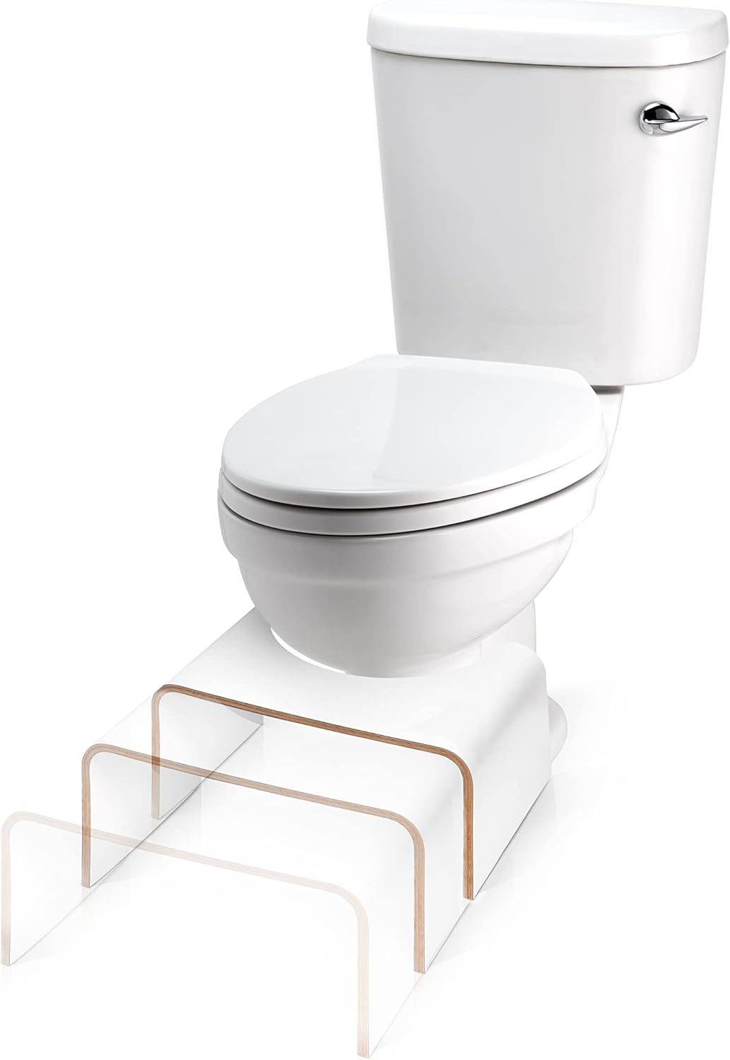 Well Care - Tabouret de toilette bois blanc - position squat - Fabriqué France