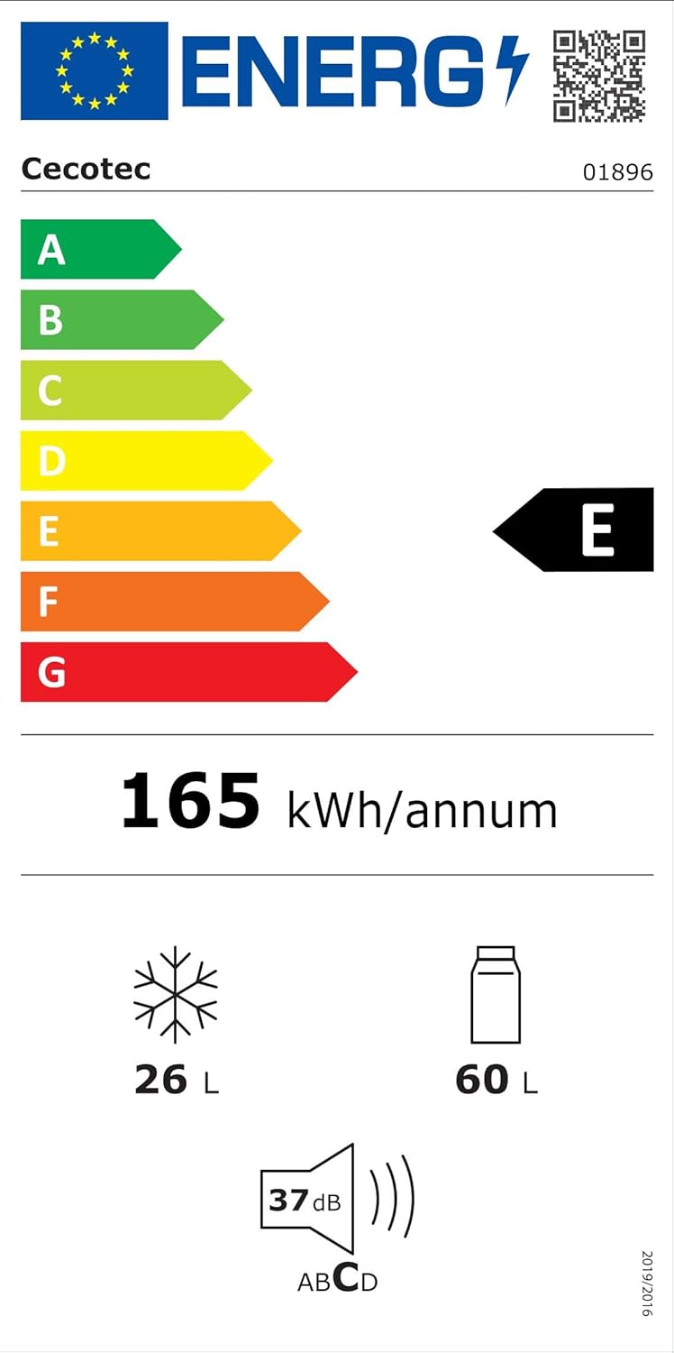 Cecotec - Bolero CoolMarket 2D Origin - 86L - No Frost, LED, Classe E
