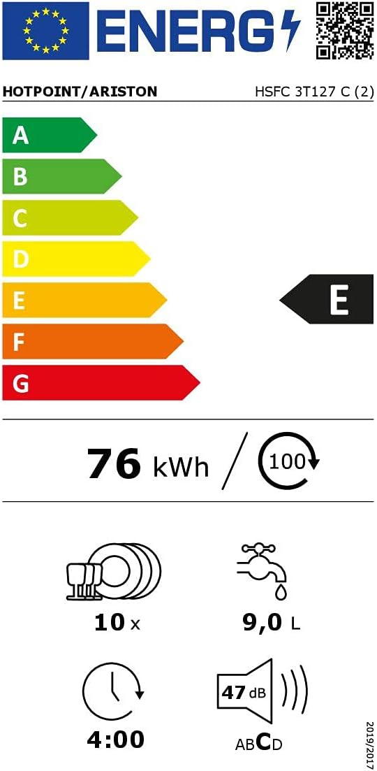 Hotpoint - Lave-vaisselle compact 45 cm, 10 couverts, A++, tactile - HSFC 3T127 C